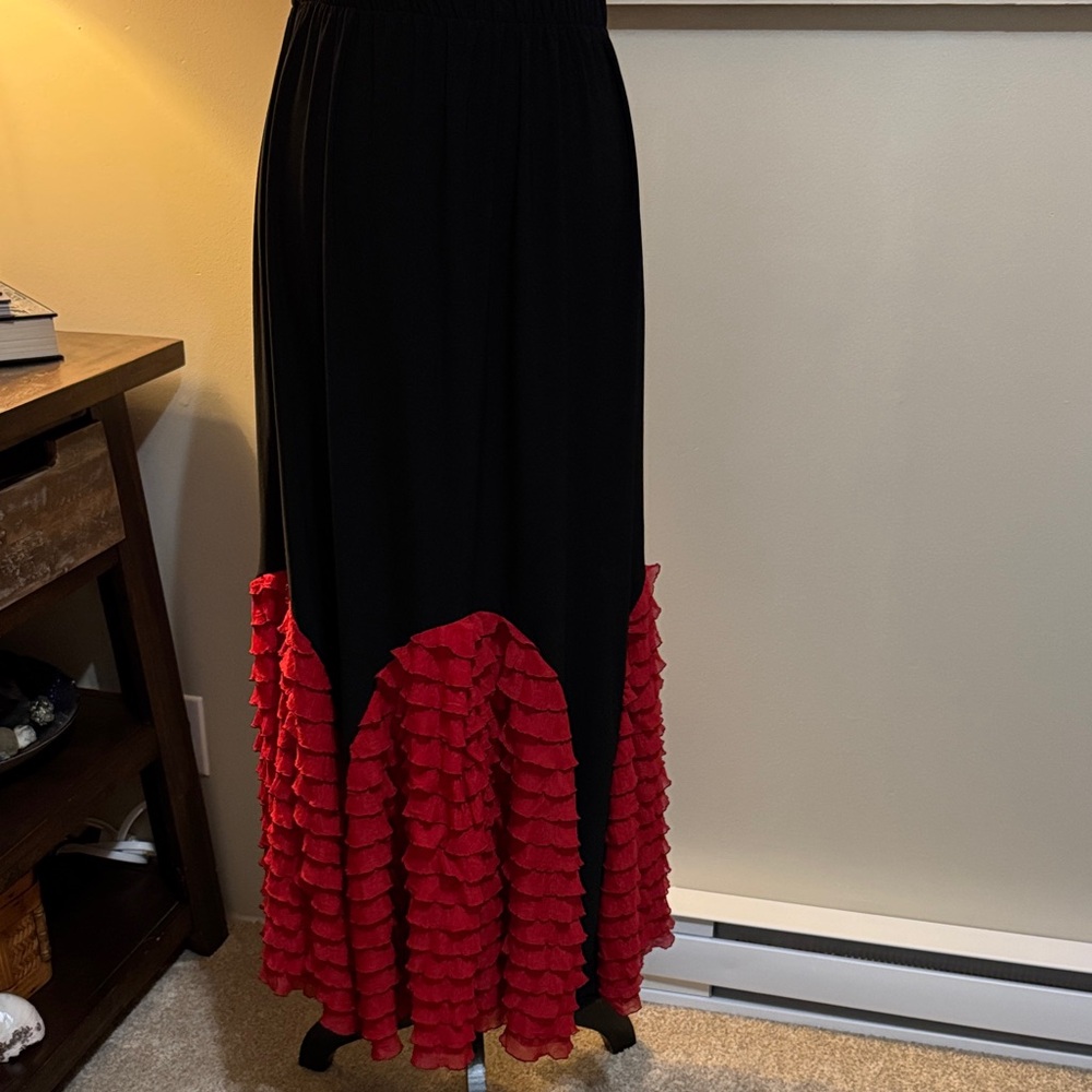 Flamenco Black and Red Ruffled Skirt